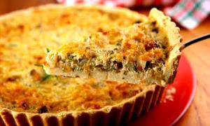 Quantas calorias em 1 Porçoes Quiche De Couve Flor?