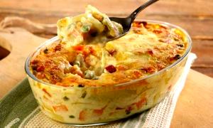 Quantas calorias em 1 Porçoes Seleta De Legumes Gratinado?