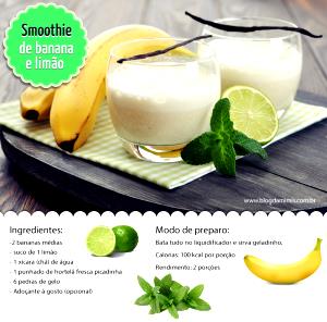 Quantas calorias em 1 Porçoes Smoothie De Banana Com Limao?