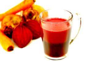 Quantas calorias em 1 Porçoes Suco Beterraba, Cenoura, Laranja E Gengibre?