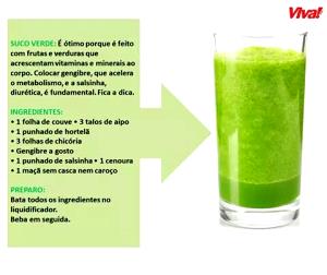 Quantas calorias em 1 Porçoes Suco Verde F. Machado?