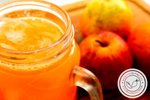 Quantas calorias em 1 Porçoes Suco Vitaminado Laranja, Maçã, Cenoura?