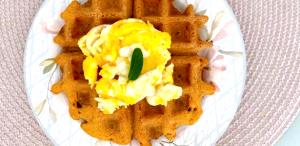 Quantas calorias em 1 Porçoes Waffle De Farelo De Aveia?