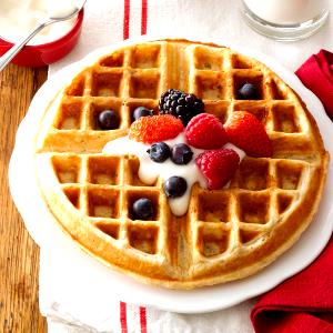 Quantas calorias em 1 Porçoes Waffle Sem Gluten E Sem Lactose?