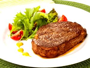 Quantas calorias em 1 Porção (174,0 G) Carne bovina, bife de ripa da costela, grelhado?