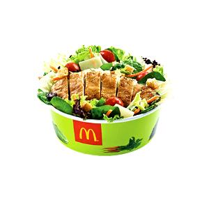 Quantas calorias em 1 Porção (309,0 G) Salada caesar com frango crocante, McDonald
