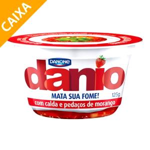 Quantas calorias em 1 pote (125 g) Danio com Pedaços de Morango?