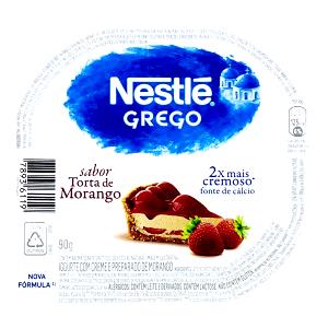 Quantas calorias em 1 pote (90 g) Grego Torta de Morango?