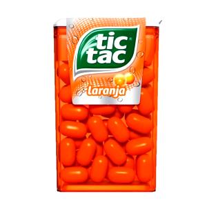 Quantas calorias em 1 potinho (16 g) Tic Tac Laranja?