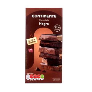 Quantas calorias em 1 quadrado (10 g) Dark Chocolate 72% Cacau?