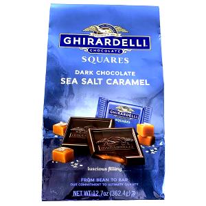 Quantas calorias em 1 quadrado (15 g) Dark Chocolate Sea Salt Caramel?