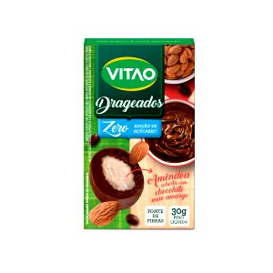 Quantas calorias em 1 quantidade (30 g) Drageados Amêndoa Coberta com Chocolate Meio Amargo?