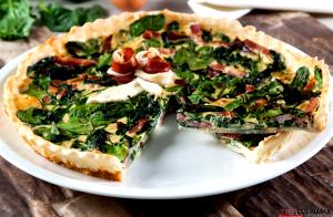 Quantas calorias em 1 Receita Completa Quiche De Espinafres Com Bacon?