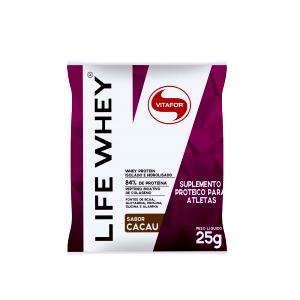 Quantas calorias em 1 sachê (25 g) Life Whey Cacau?