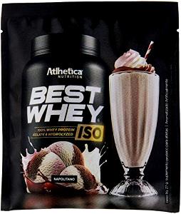 Quantas calorias em 1 sachê (27 g) Best Whey Iso Napolitano?