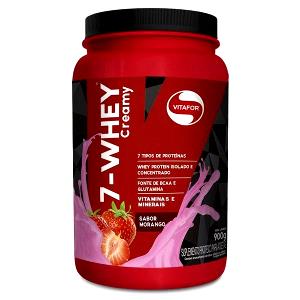 Quantas calorias em 1 sachê (30 g) 7-Whey Creamy Morango?