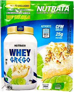 Quantas calorias em 1 sachê (40 g) Whey Grego Torta de Limão?