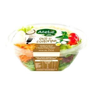 Quantas calorias em 1 salada (250 g) Salada de Ovo de Codorna?