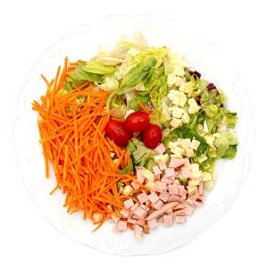Quantas calorias em 1 salada (250 g) Salada de Peito de Peru com Queijo?