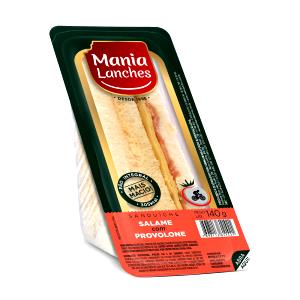 Quantas calorias em 1 sanduíche (140 g) Sanduíche Salame com Provolone?