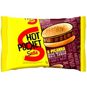 Quantas calorias em 1 sanduíche (145 g) Hot Pocket X-Picanha?