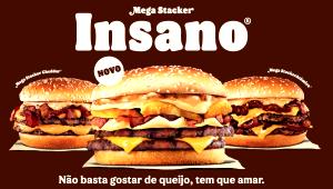 Quantas calorias em 1 sanduíche (352 g) Mega Stacker Insano 2.0?