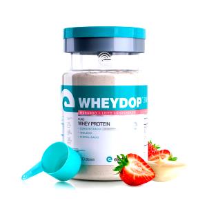 Quantas calorias em 1 scoop (27 g) Wheydop Morango com Leite Condensado?