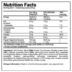 Quantas calorias em 1 scoop (29 g) Caseína?