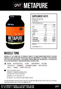 Quantas calorias em 1 scoop (30 g) Metapure?