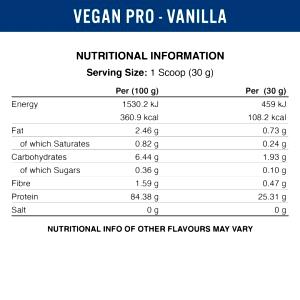 Quantas calorias em 1 scoop (30 g) Vegan Protein?