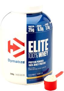 Quantas calorias em 1 scoop (34 g) Elite 100% Whey Gourmet Vanilla?