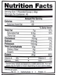 Quantas calorias em 1 scoop (50 g) Lean Pro 8?