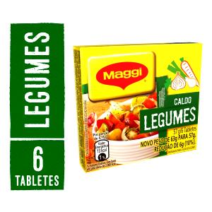 Quantas calorias em 1 tablete (10,5 g) Caldo de Legumes?