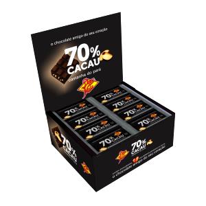 Quantas calorias em 1 tablete (14 g) 70% Cacau com Castanha do Pará Zero Açúcar?