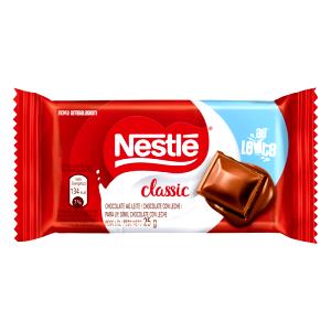 Quantas calorias em 1 tablete (25 g) Chocolate Ao Leite?