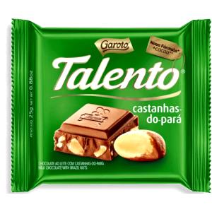 Quantas calorias em 1 tablete (25 g) Chocolate Talento?