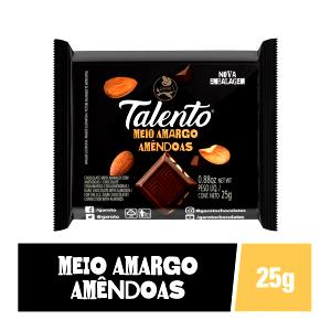 Quantas calorias em 1 un média (25 g) Chocolate Amargo 72%?