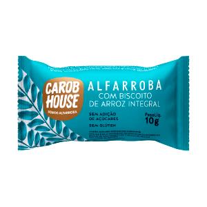 Quantas calorias em 1 unidade (10 g) Alfarroba com Biscoito de Arroz Integral?