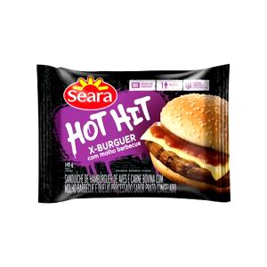 Quantas calorias em 1 unidade (145 g) Hot Hit X-Burguer com Molho Barbecue?