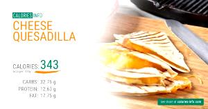 Quantas calorias em 1 unidade (149 g) Cheese Quesadilla?