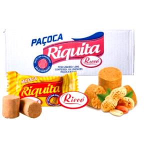 Quantas calorias em 1 unidade (15 g) Paçoca Riquita?