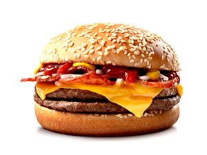 Quantas calorias em 1 unidade (155 g) Duplo Burger Bacon?