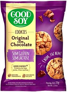 Quantas calorias em 1 unidade (17 g) Cookies Integrais sem Glúten Gotas de Chocolate?