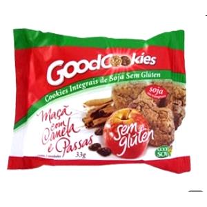 Quantas calorias em 1 unidade (17 g) Cookies Integrais sem Glúten Maçã com Canela e Passas?