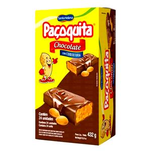 Quantas calorias em 1 unidade (18 g) Paçoquita Chocolate com Cobertura?
