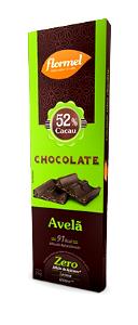 Quantas calorias em 1 unidade (20 g) Chocolate 52% Cacau com Avelã?