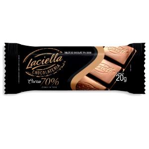 Quantas calorias em 1 unidade (20 g) Chocolate 70% sem Lactose?