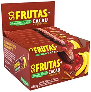 Quantas calorias em 1 unidade (20 g) Só Frutas + Cacau e Especiarias?