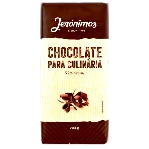 Quantas calorias em 1 unidade (20 g) Tablete de Chocolate 52%?