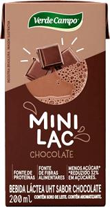 Quantas calorias em 1 unidade (200 ml) Mini Lac Chocolate?